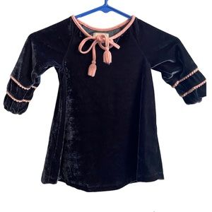 Miki Miette boutique blue velour dress girls 18 months